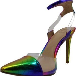 INC Womens Kaija Ankle Strap Stiletto Pointed Toe Heels Pink 7 Medium